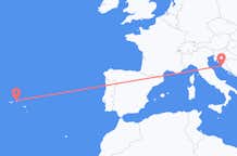 Flug frá Terceira, Portúgal til Zadar, Króatíu