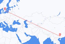 Lennot Liuzhousta, Kiinasta Växjölle, Ruotsiin