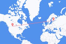出发地 加拿大梅迪辛哈特目的地 芬兰拉彭兰塔的航班