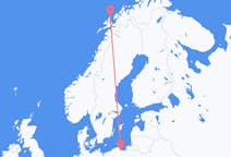 ノルウェーのから アンデネス、ポーランドのへ グダニスクフライト