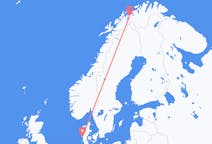 ตั๋วเครื่องบินจากเมืองเอสบีเยร์ไปยังเมืองSørkjosen