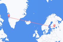 グリーンランドのアーシアトからから、フィンランドのラッペーンランタまでのフライト