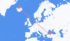 Flights from the city of Ankara, Turkey to the city of Akureyri, Iceland