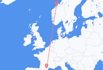 Vluchten van Kristiansund, Noorwegen naar Carcassonne, Frankrijk
