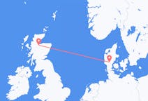 Flyreiser fra Billund, Danmark til Inverness, Skottland