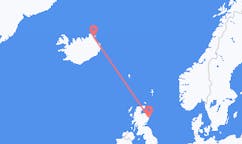 Vluchten van Thorshofn, IJsland naar Aberdeen, Schotland
