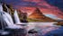 photo of incredible nature landscape of Iceland. Fantastic picturesque sunset over majestic Kirkjufell (Church mountain) and waterfalls. Kirkjufell mountain, Iceland. Famous travel locations.
