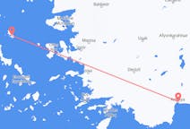 Flyreiser fra Skiros, Hellas til Antalya, Tyrkia
