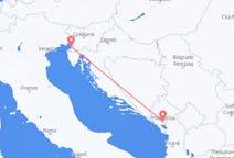 Flyrejser fra Podgorica, Montenegro til Trieste, Italien