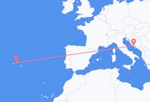 Fly fra Terceira til Split