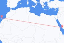 Flyrejser fra Jeddah, Saudi-Arabien til Lanzarote, Spanien