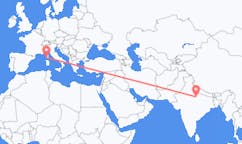 Flyrejser fra Kanpur, Indien til Ajaccio, Frankrig