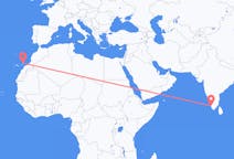 Vluchten van Kochi, India naar Lanzarote, Spanje
