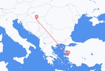 クロアチアのオシエクからから、トルコのイズミルまでのフライト