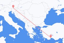 Lennot Klagenfurtista, Itävalta Antalyaan, Turkki