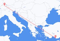Flyg från Zürich, Schweiz till Gazipaşa, Turkiet
