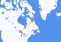 Vluchten van Ironwood, Verenigde Staten naar Kangerlussuaq, Groenland
