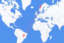 Flyreiser fra Uberlândia, Brasil til Trondheim, Norge