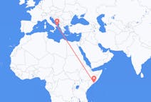 Flyg från Mogadishu, Somalia till Brindisi, Italien