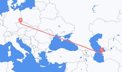 Flyg från Türkmenbaşy, Turkmenistan till Prag, Tjeckien