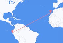 Flyreiser fra Talara, Peru til Lanzarote, Spania