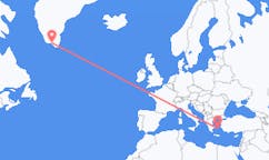 Flyrejser fra Narsaq, Grønland til Mykonos, Grækenland