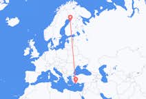 Flyreiser fra Kastellorizo, Hellas til Uleåborg, Finland