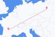 Flyg från Brive-la-gaillarde, Frankrike till Warszawa, Polen