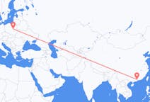 Flyg från Guangzhou, Kina till Warszawa, Polen