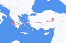 トルコのカイセリから、ギリシャのザキントス島までのフライト