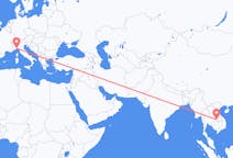 Voli dalla provincia di Ubon Ratchathani, Thailandia to Genova, Italia