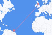 Flyreiser fra Paramaribo, Surinam til Liverpool, England
