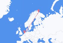 オランダのアムステルダムからから、ノルウェーのキルケネスまでのフライト