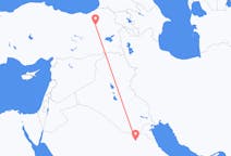 Flug frá Qaisumah, Sádi-Arabíu til Erzurum, Tyrklandi