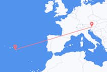 Voos de Ponta Delgada, Portugal para Klagenfurt, Áustria