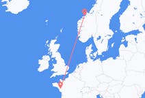 出发地 挪威出发地 克里斯蒂安松目的地 法国南特的航班