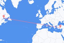 Flyreiser fra Sept-Îles, Canada til Konya, Tyrkia