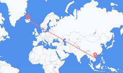 航班从越南岘港市市到阿克雷里市，冰岛塞尔
