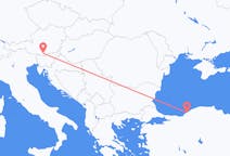 Lennot Klagenfurtista, Itävalta Zonguldakille, Turkki