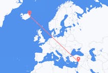 아이슬란드 에질스타디르에서 출발해 터키 하타이 지방으로(으)로 가는 항공편