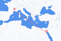 Flyg från Hurghada, Egypten till Nîmes, Frankrike