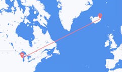 出发地 美国阿普尔顿目的地 冰岛埃伊尔斯塔济的航班