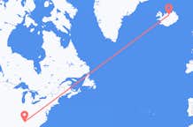 Flyg från Huntsville, USA till Akureyri, Island
