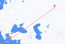 Fly fra Kurgan, Kurgan Oblast til Bodrum