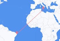Flyreiser fra João Pessoa, Paraíba, til Malta