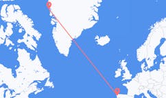 Vluchten van Upernavik naar Santiago de Compostela