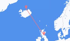 Vols de Grimsey, Islande pour Édimbourg, Écosse
