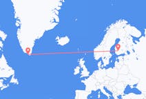 Vluchten van Nanortalik, Groenland naar Tampere, Finland