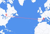 Flyg från North Bay, Kanada till Mahon, Spanien