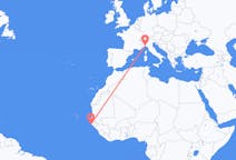 Flyreiser fra Cap Skiring, Senegal til Genova, Italia